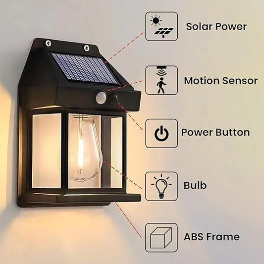 Solar Motion Sensor Wall Light – Waterproof Outdoor LED Lamp (Pack of 1)