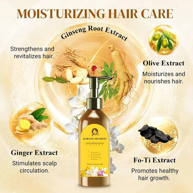 Herbal long lasting Hair Dye Shampoo – 100% Natural | Buy 1 Get 1 Free | Black Color