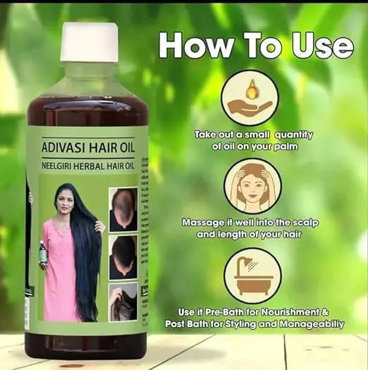 Adivasi Herbal Hair Oil -Buy 1 Get 1 Free🎁