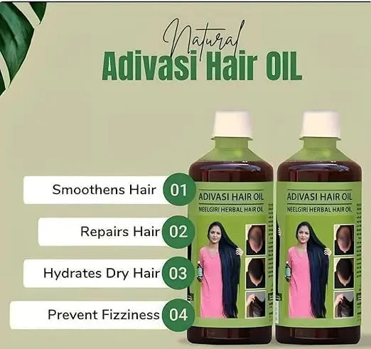 Adivasi Herbal Hair Oil -Buy 1 Get 1 Free🎁