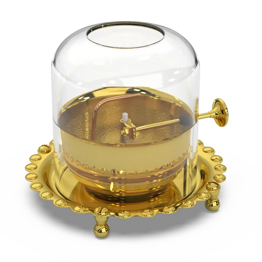Brass Akhand Jyot Diya With Adjustable Bati Knob
