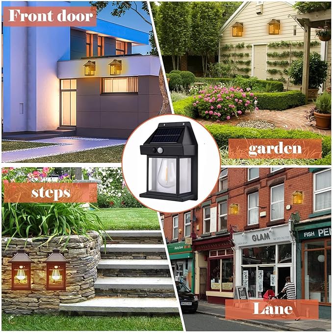 Solar Motion Sensor Wall Light – Waterproof Outdoor LED Lamp (Pack of 1)